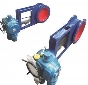 圓形電動調節插板閥DN300，國產電動插板